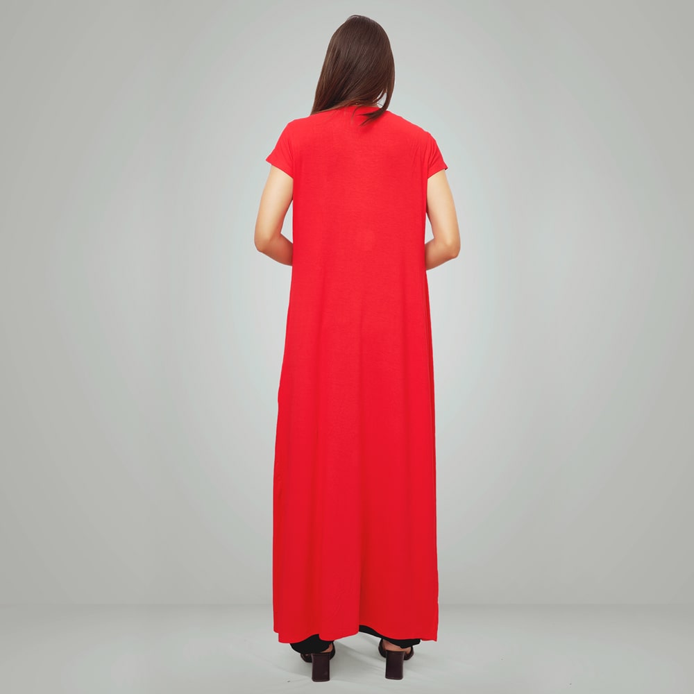 Designer Ribbed Slim Fit Maxi Dress With Shrug - Image 3